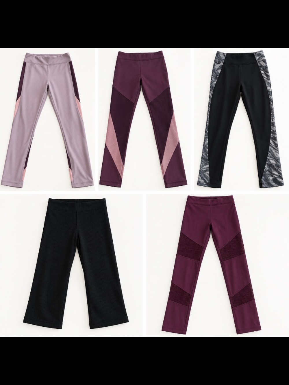 3 Leggings and 1 shorts - Purple / Black Options